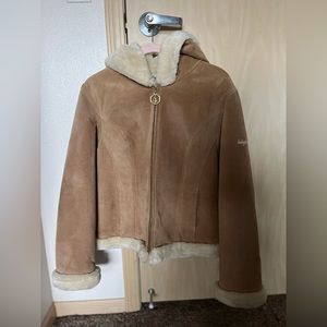 Vintage 90s Babyphat suede & fur brown jacket.